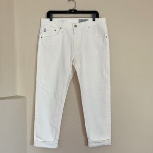 AG Adriano Goldschmied Women's White Slouchy Slim Jeans